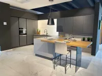 Cucina grigio moderna con penisola Time/kal Arredo3 a soli 15890