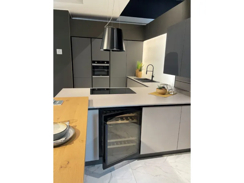 Cucina grigio moderna con penisola Time/kalì Arredo3 a soli 15890€