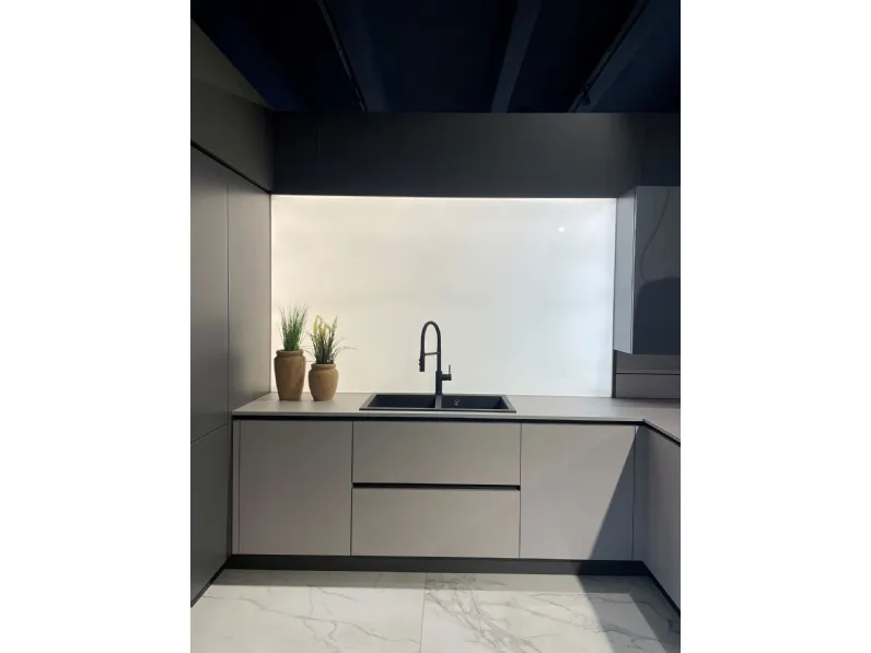Cucina grigio moderna con penisola Time/kalì Arredo3 a soli 15890€
