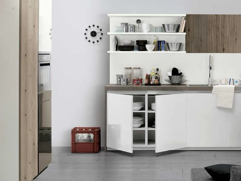 Cucina con penisola moderna bianca Spagnol cucine Vivere 2 a soli 12676 Euro
