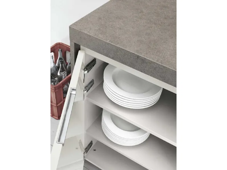 Cucina con penisola moderna bianca Spagnol cucine Vivere 2 a soli 12676 Euro