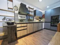 Cucina rovere chiaro industriale con penisola Cucina industrial colonne e piano snack  Collezione esclusiva a soli 3890