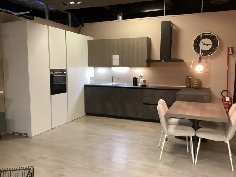 Cucina Arrital moderna con penisola altri colori in laminato materico Cucina angolare con penisola 