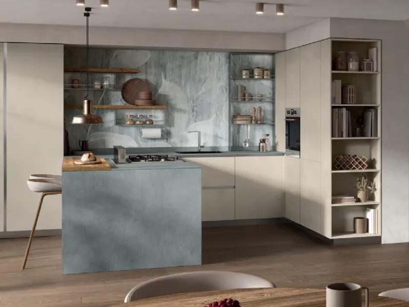 Cucina Materia 3 con penisola Essebi con uno sconto imperdibile