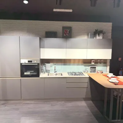 Cucina con penisola in laminato materico altri colori Tablet head a prezzo ribassato