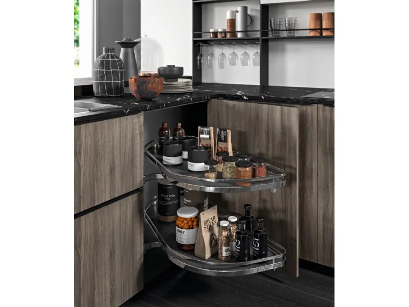 Cucina con penisola in laminato materico a prezzo ribassato 35%