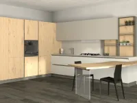 Cucina con penisola in laminato opaco bianca Infinity a prezzo scontato