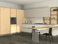 Cucina con penisola in laminato opaco bianca Infinity a prezzo scontato