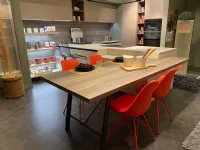 Cucina con penisola in laminato opaco bianca Kali' a prezzo ribassato