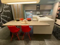 Cucina con penisola in laminato opaco bianca Kali' a prezzo ribassato