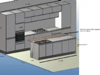 Cucina con penisola in legno a prezzo ribassato 54%