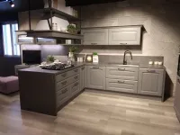 Cucina con penisola in legno grigio Veronica a prezzo ribassato