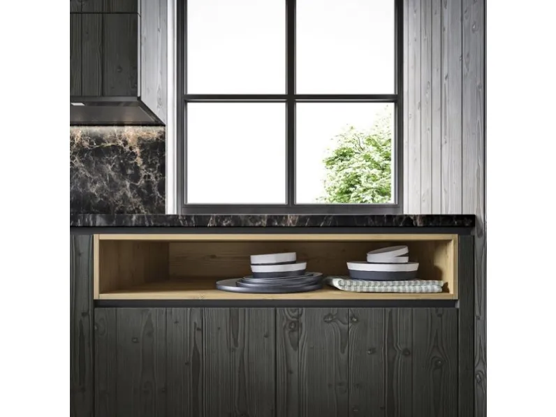 Cucina con penisola in legno modello Cucina industrial style maestrale m05 ad un prezzo riservato 