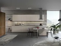 Cucina Antares moderna con penisola magnolia in laminato materico K18