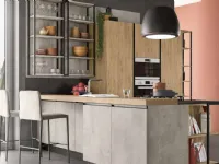 Cucina con penisola moderna Cucina moderna industrial metal   Nuovi mondi cucine a prezzo scontato