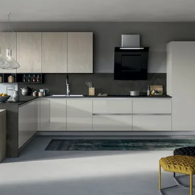 Cucina con penisola moderna Round  Arredo3 su misure personalizzabile 