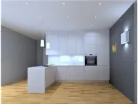 Cucina con penisola moderna Tatto bianco Artigianale a prezzo ribassato