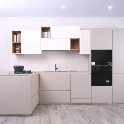 Cucina tortora moderna con penisola Time Gentili group a soli 6840 Euro