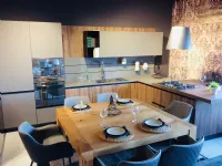 Cucina grigio moderna con penisola Noce imperial Artigianale in Offerta Outlet