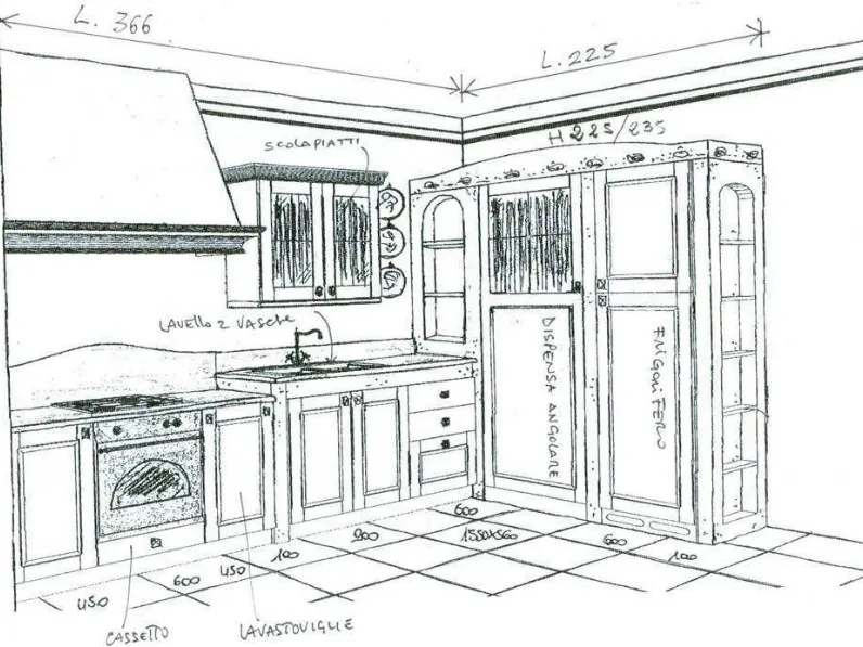 Cucina Stilnovo di Copat in legno scontata del 50%