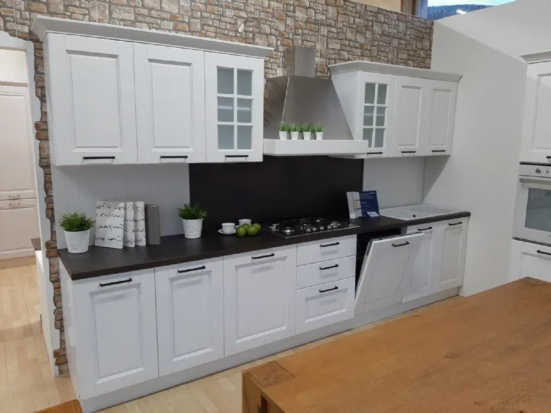 Cucina country bianca Net cucine lineare Aisha in Offerta Outlet