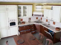 Cucina noce country ad angolo Doppio dentello Artigianale in offerta