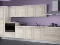 Cucina Creo Kitchens lineare in laminato materico grigio Mya a prezzo ribassato