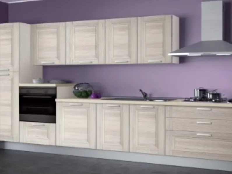 Cucina Creo Kitchens lineare in laminato materico grigio Mya a prezzo ribassato