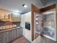 Cucina Cucina angolare  con 4 colonne effetto legno moderna rovere chiaro ad angolo Nuovi mondi cucine scontata 44%