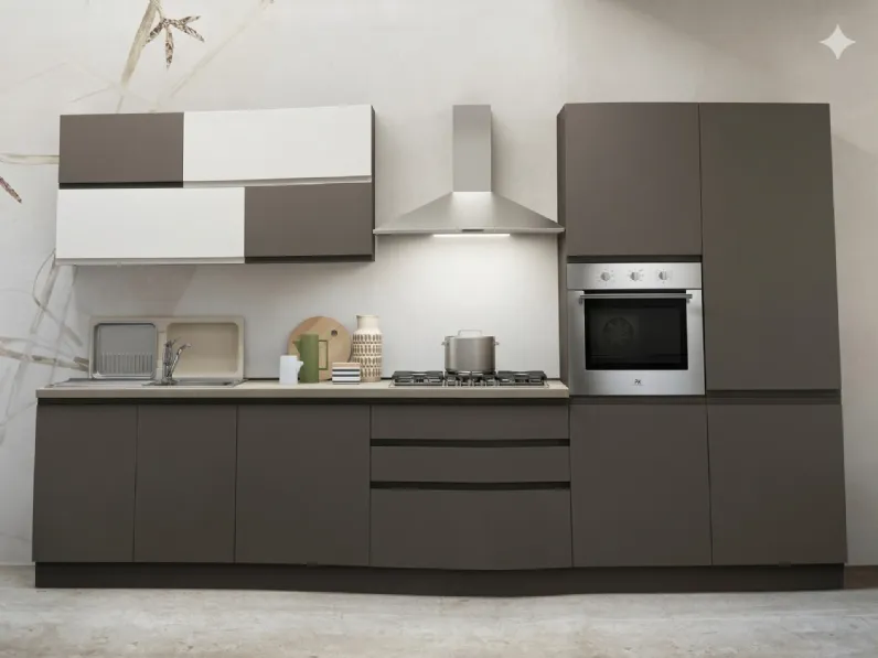 Cucina Cucina clio cubotti moderna grigia Munari lineare scontata 30%