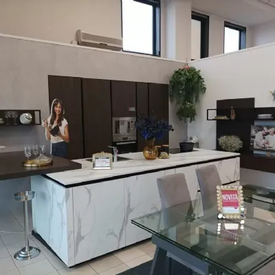 Cucina noce design con penisola Cucina con gola Artigianale a soli 9900