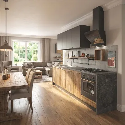 Cucina lineare in legno a prezzo ribassato 52%