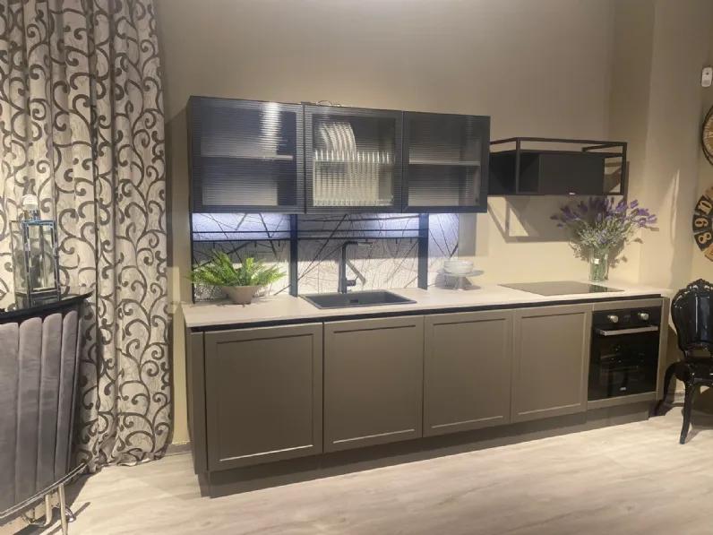 Cucina grigia industriale lineare Cucina Artigianale scontata