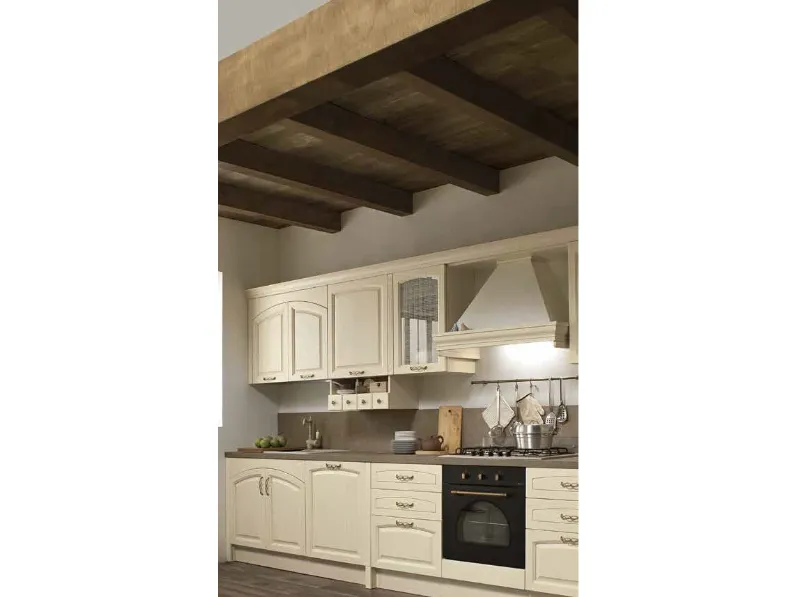 Cucina con isola classica bianca Colombini casa Cucina mida shabby chic vero legno   a soli 5890 Euro