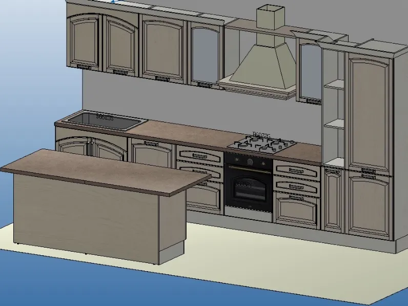 Cucina con isola classica bianca Colombini casa Cucina mida shabby chic vero legno   a soli 5890 Euro