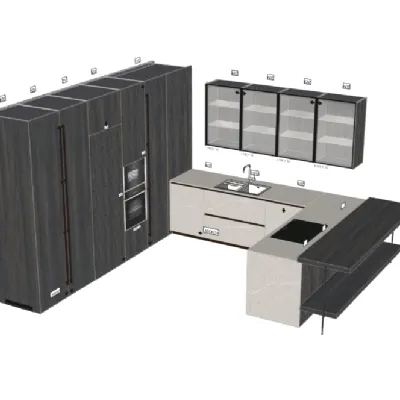 Cucina moderna ad angolo Cucina step Arrital a prezzo scontato