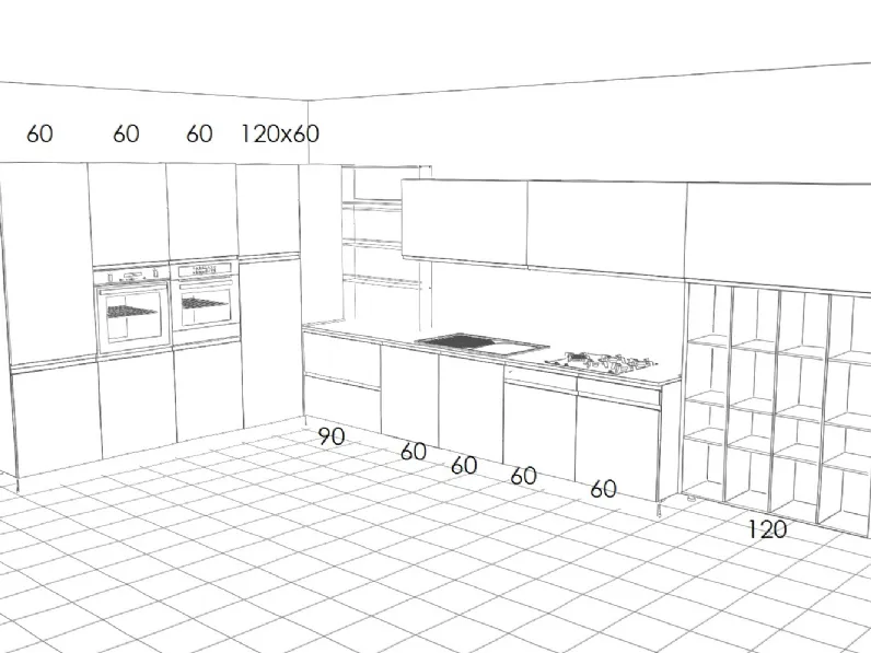 Cucina Cucine store moderna ad angolo altri colori in laminato materico Lignea