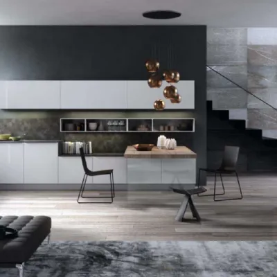 Cucina ad angolo design K18 lucida Antares a prezzo scontato