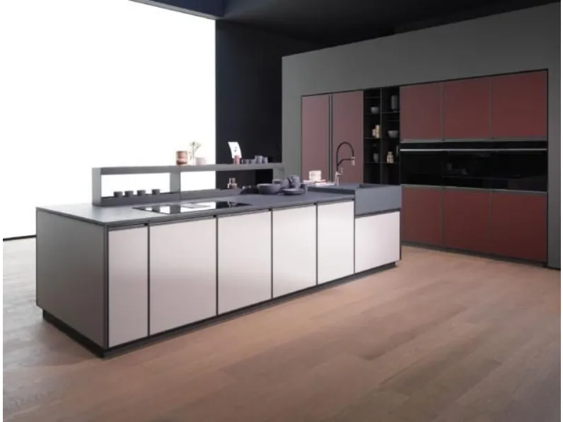 Cucina Mhid kronos design bianca Arredo3 con isola scontata 35%
