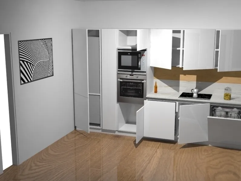 Cucina bianca design lineare Viva Spagnol cucine a soli 11341 Euro