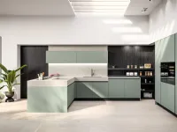 Cucina grigia design con penisola Cloe 05 Arredo3 in Offerta Outlet