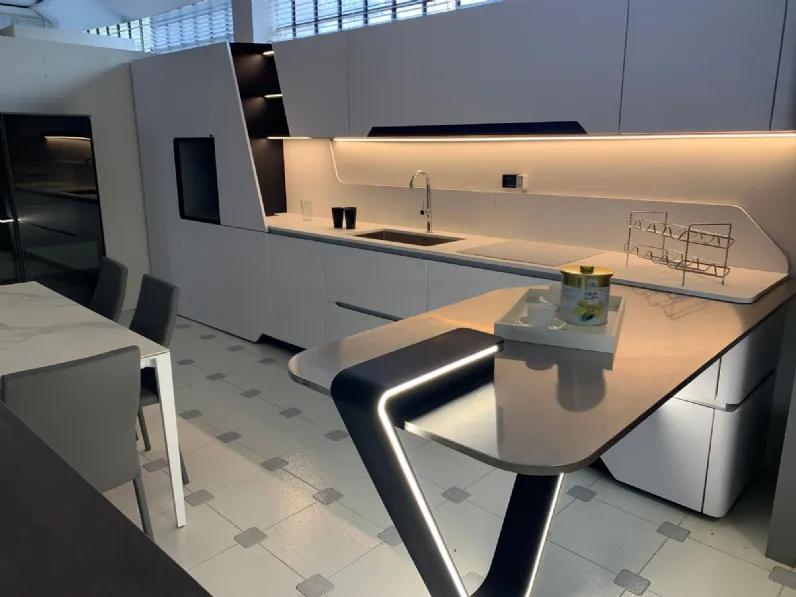 Cucina design con penisola Snaidero Vision a prezzo ribassato