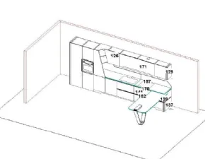 Cucina design con penisola Snaidero Vision a prezzo ribassato