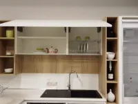 Cucina bianca design con penisola Time 1 Gentili group in Offerta Outlet