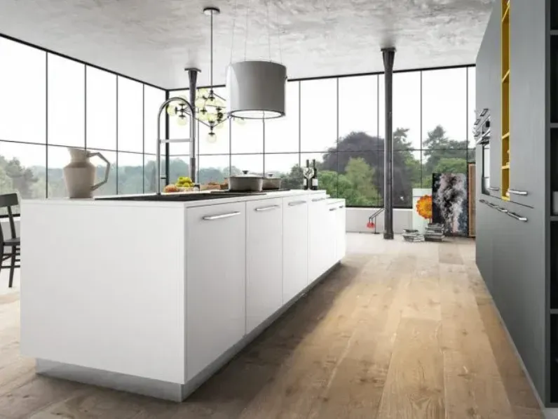 Cucina grigia design con isola Time Arredo3 a soli 8600 Euro