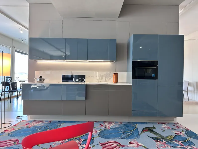 Cucina Lago design lineare altri colori in vetro 36e8