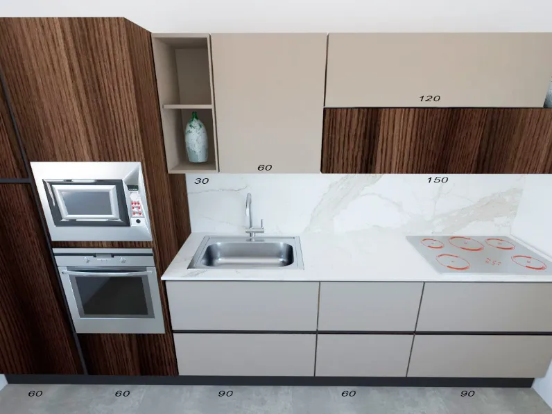 Cucina design lineare Astra Line  a prezzo ribassato