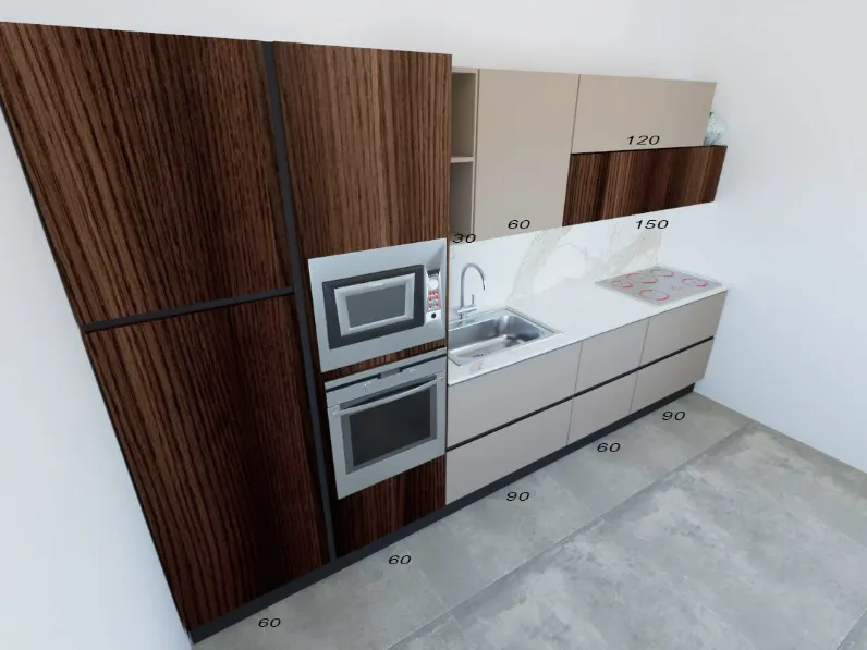 Cucina design lineare Astra Line  a prezzo ribassato