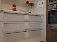 Cucina design lineare Euromobil Lain ecolaccato bianco ottico a prezzo scontato