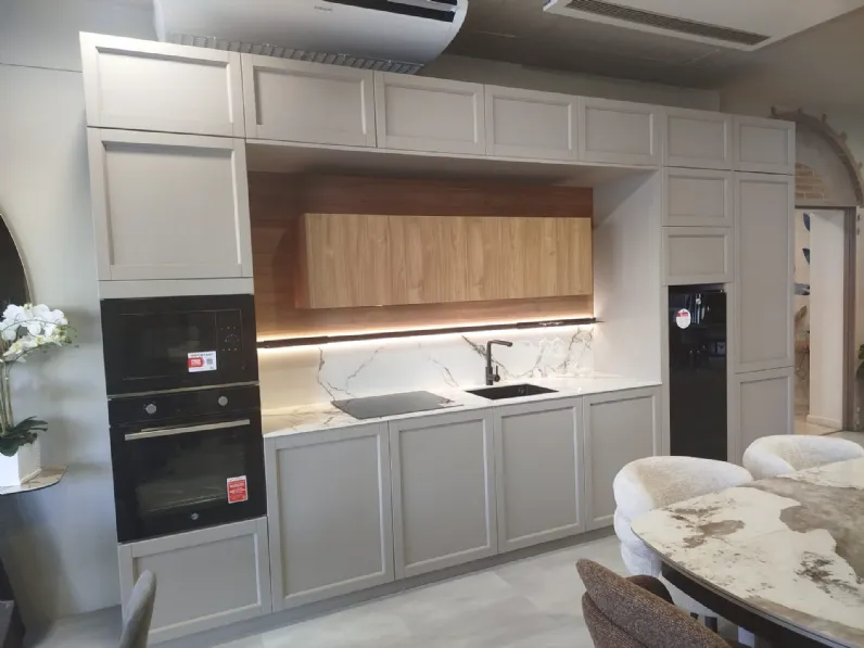 Cucina Imab design lineare tortora in laccata opaco Madeira